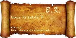 Bocz Kristóf névjegykártya