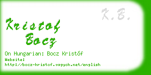 kristof bocz business card